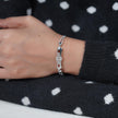Modern Diamond Cuff Silver Bracelet for Women