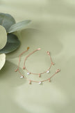 Crystal Drop Design 925 Sterling Silver Rose Gold Kid's Bracelet