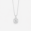 Crystal Halo White Diamond 925 Sterling Silver Pendant Chain for Women
