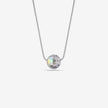 Crystal Round Shape 925 Sterling Silver Pendant Chain for Women