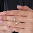 Crystal Round Shape 925 Sterling Silver Pendant Chain for Women