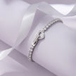 Heart Tennis Diamond Silver Bracelet for Women