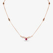 Curve Red Stone 925 Sterling Silver Rose Gold Mangalsutra for Women