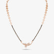 Curved Design Black Bead Chain 925 Sterling Silver Mangalsutra for Women