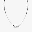 Curved Silver Black Beaded 925 Sterling Silver Mangalsutra  for Women