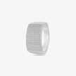 Curved Top Micro Pavé cz 925 sterling Silver Ring for men