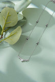 Curved White Stone 925 Sterling Silver Mangalsutra for Women
