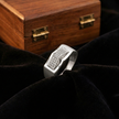 Curved CZ Design 925 Sterling Silver Men's Modern Statement Ring