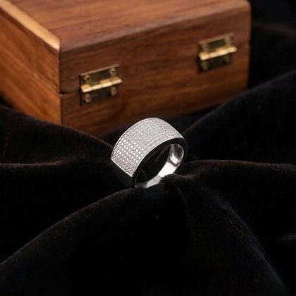 Silver Square CZ 925 Sterling Silver Ring for Men