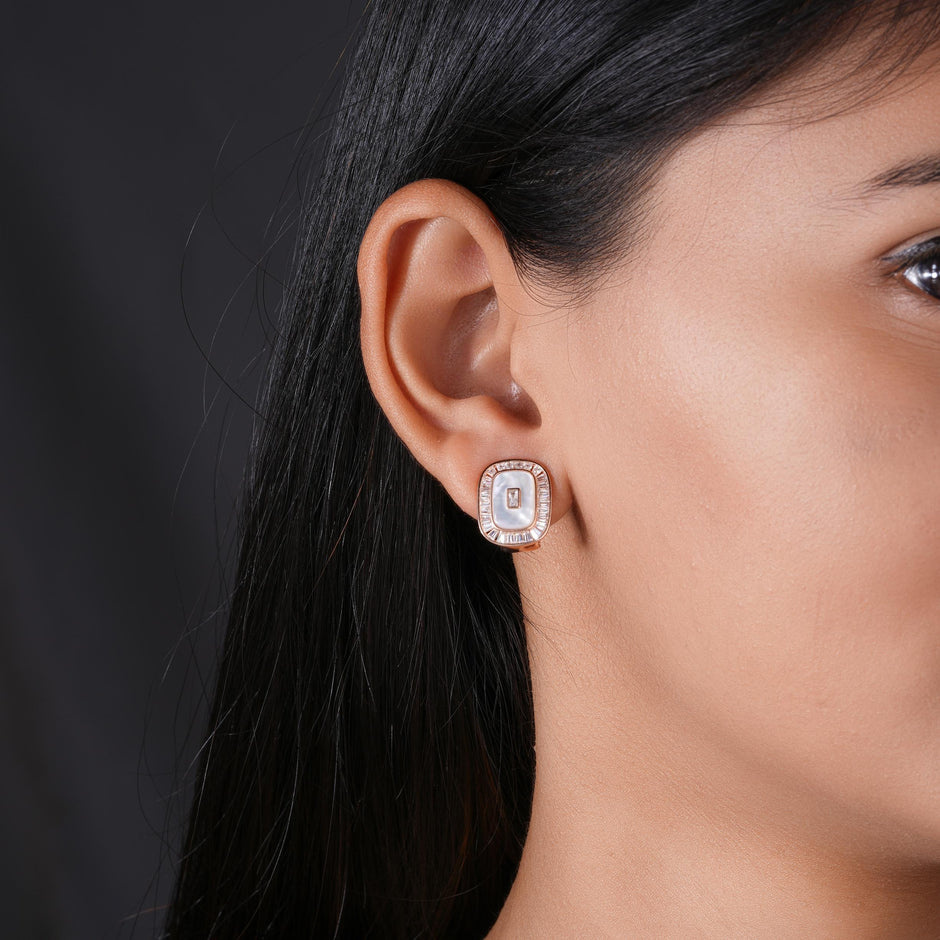 Cushion Pearl 925 Sterling Silver Rose Gold Pendant Set for Women