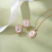 Cushion Pearl 925 Sterling Silver Rose Gold Pendant Set for Women