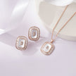 Cushion Pearl 925 Sterling Silver Rose Gold Pendant Set for Women