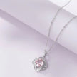 Cushion Diamond Floral 925 Sterling Silver Pendant Necklace for Women