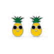 Cute Pineapple Enamel 925 Sterling Silver Stud Earrings for Women & Girls