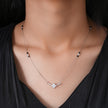 Crown Heart Shape Diamond 925 Sterling Silver Mangalsutra for Women