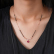 Heart Pink Stone 925 Sterling Silver Rose Gold Mangalsutra for Women