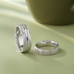 Clean Line Design 925 Sterling Silver Couple Band for Men