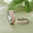 Modern Dual Finish Designer 925 Sterling Silver Rose Gold Couple Band for Men
