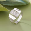 Luxury Diamond Statement Ring for Men High Polish 925 Silver