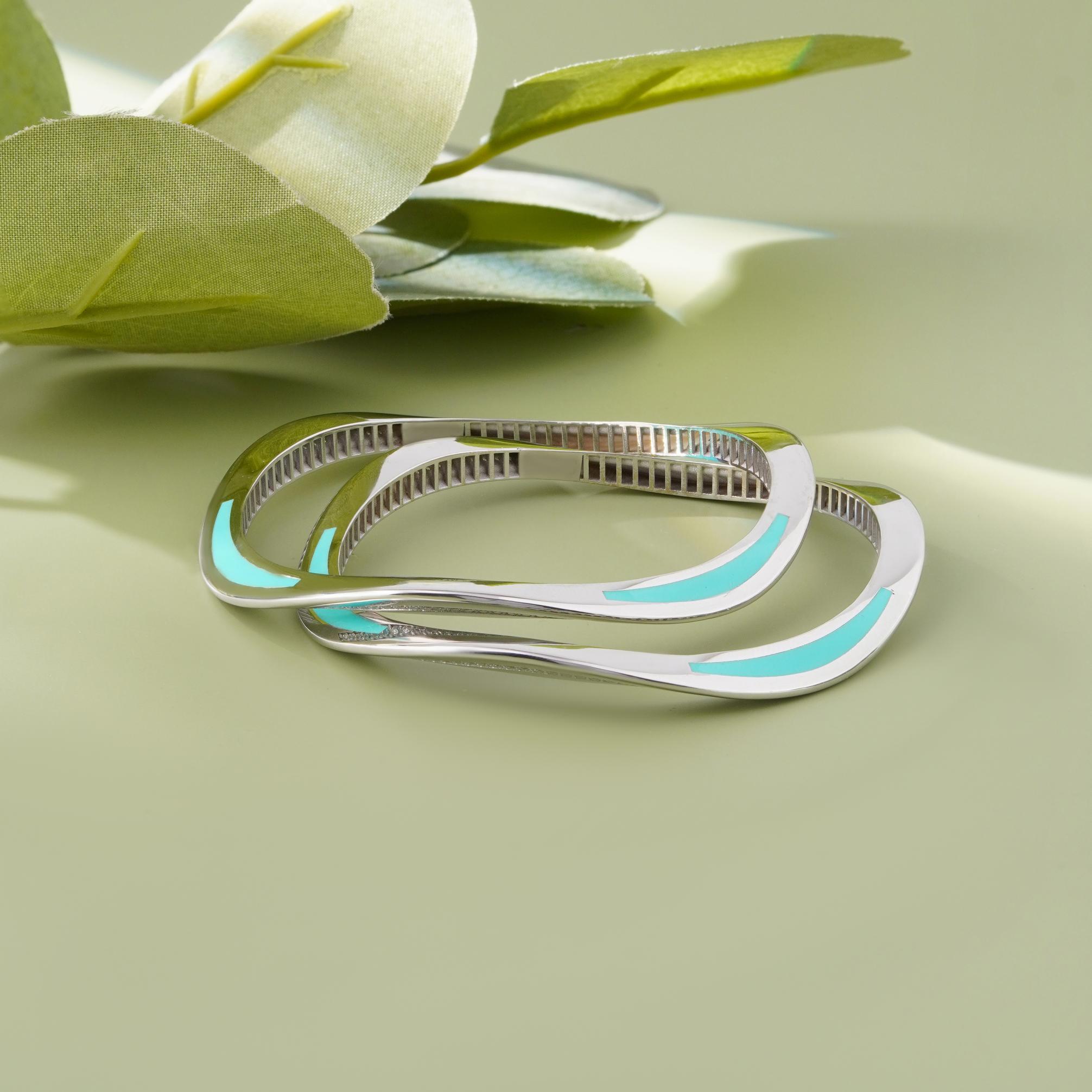 Celestial Curve Diamond-Look Sterling 925 Silver Bangle for Women