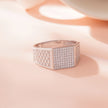 Diamond Texture Statement Ring for Men 925 Sterling Silver