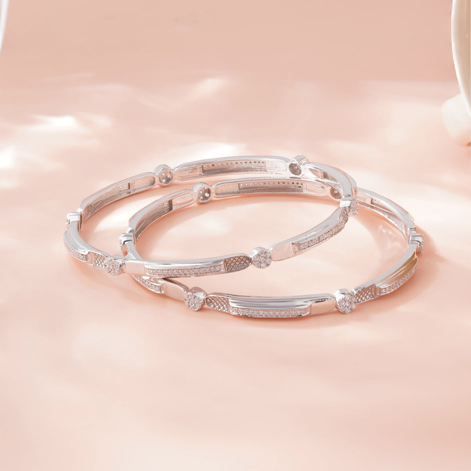 Aurora Sparkle Sterling 925 Silver Bangle for Women