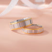 Elegant Dual Tone Geometric Design 925 Sterling Silver Yellow Gold Couple Band for Men