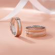 Minimal Luxe Dual Finish 925 Sterling Silver Rose Gold Couple Band for Men