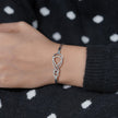 Infinity Twist Design CZ 925 Sterling Silver Bracelet for Women