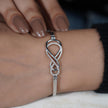 Infinity Twist Design CZ 925 Sterling Silver Bracelet for Women