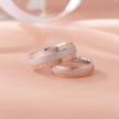 Modern Dual Finish Designer Finish 925 Sterling Silver Rose Gold Couple Band for Men