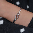 Twisted Wave CZ 925 Sterling Silver Bracelet for Women