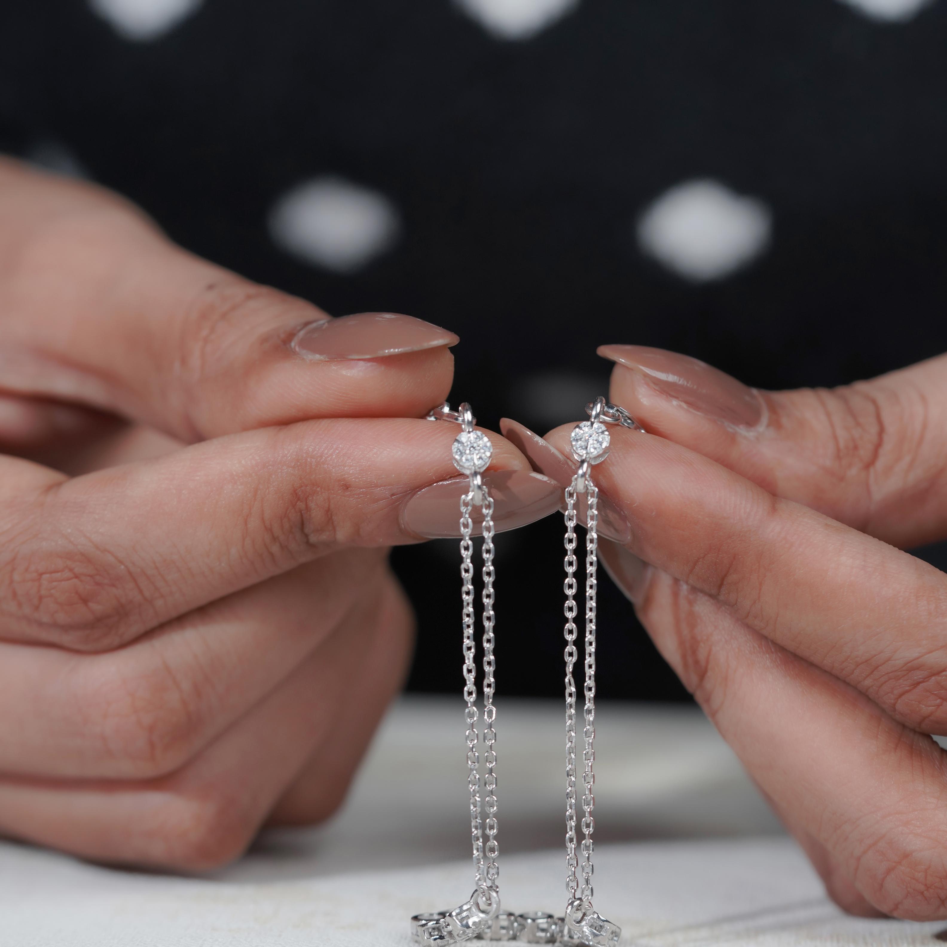 Classic Floral CZ 925 Sterling Silver Bracelet for Women