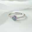 Mystic Spark White Diamond Blue Stone 925 Sterling Silver Ring for Women