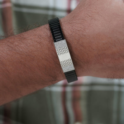 Modern Diamond 925 Sterling Silver Rolex Bracelet for Men