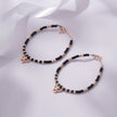 Angel Charm Black Bead 925 Sterling Silver Rose Gold Kid's Bracelet