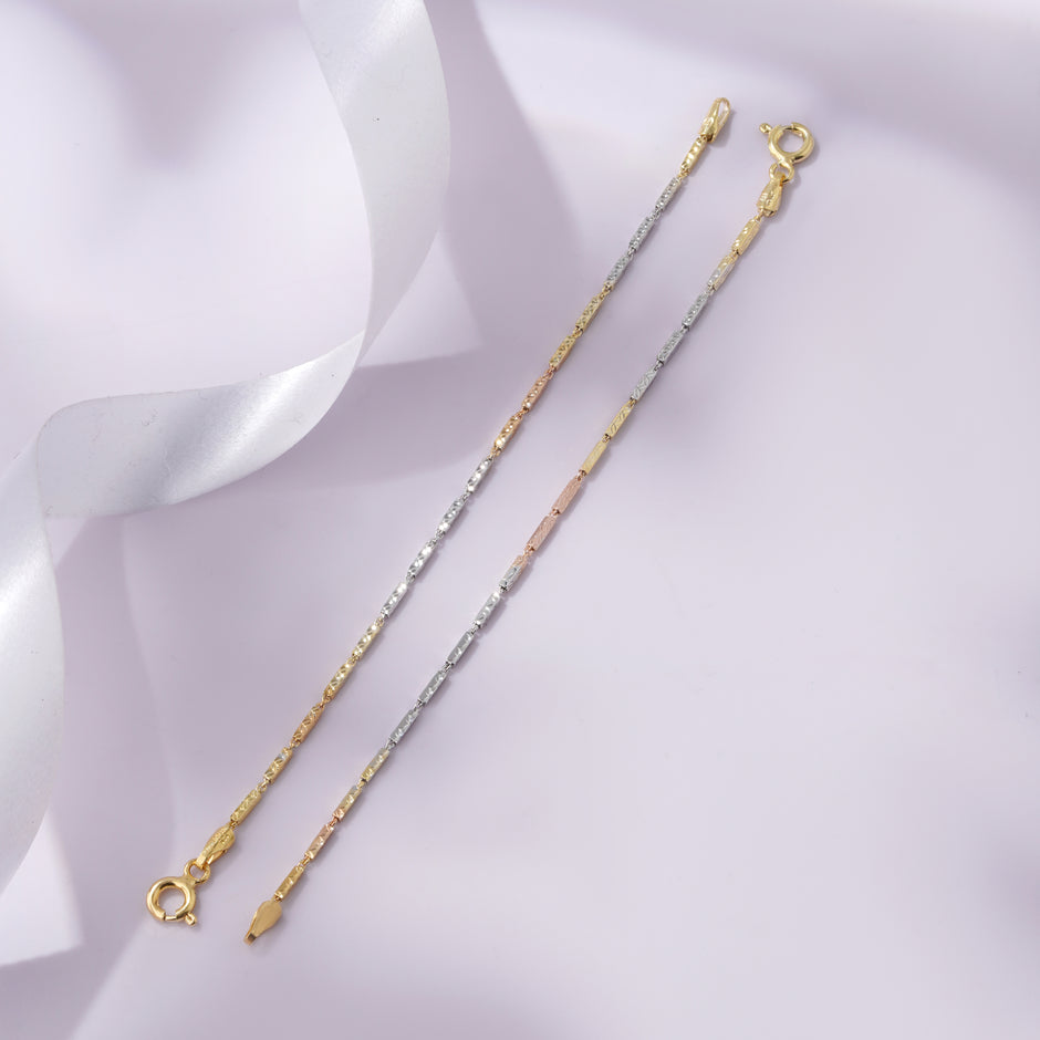 Trinity Glow Multi-Tone 925 Sterling Silver Kid's Link Bracelet