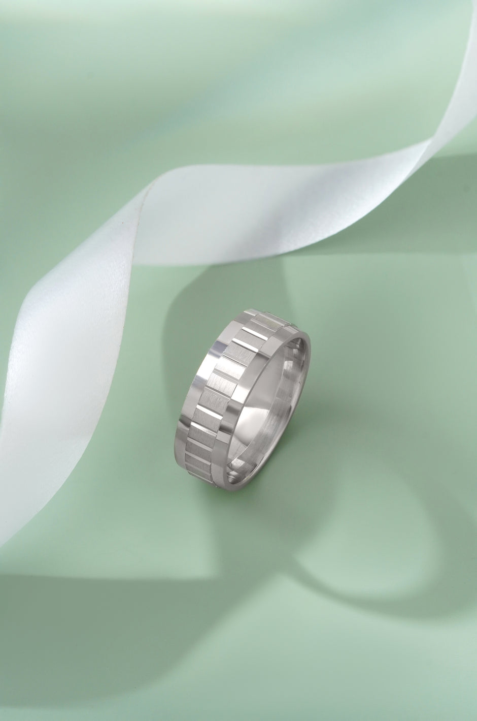 Modern Classic Pattern 925 Sterling Silver Couple Band for Men