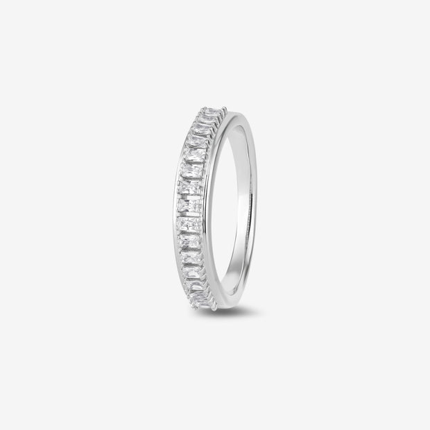 Elegant Baguette Diamond Band 925 Sterling Silver Ring for Women