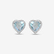Sky Blue Stone Heart Shape 925 Sterling Silver Earrings for Women