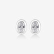Oval Cut Diamond Round Design 925 Sterling Silver Stud Earrings for Women