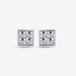 Classic Square Design Cluster Diamond 925 Sterling Silver Stud Earrings for Women