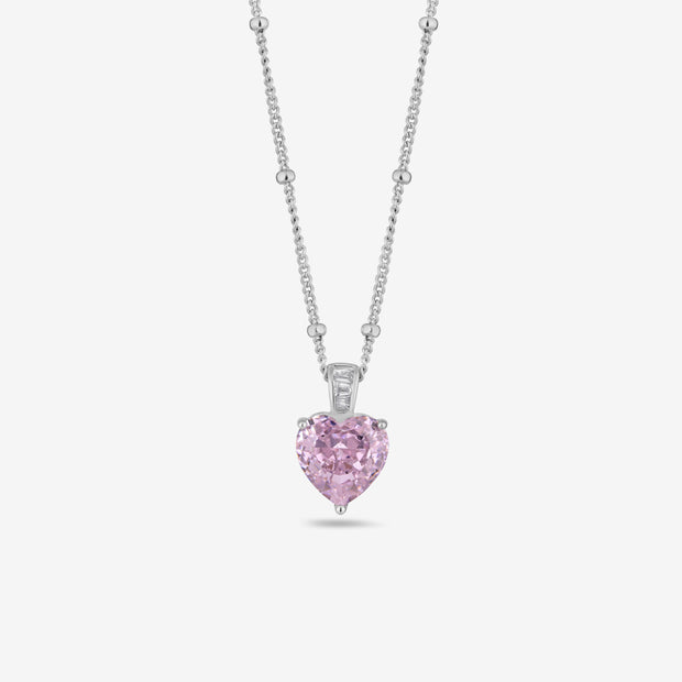 Heart Shape Radiance Diamond 925 Sterling Silver Pendant Chain for Women
