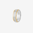 Elegant Dual Tone Geometric Design 925 Sterling Silver Yellow Gold Couple Band for Men