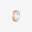 Classic Modern Two Tone Accent 925 Sterling Silver Rose Gold Couple Band for Men