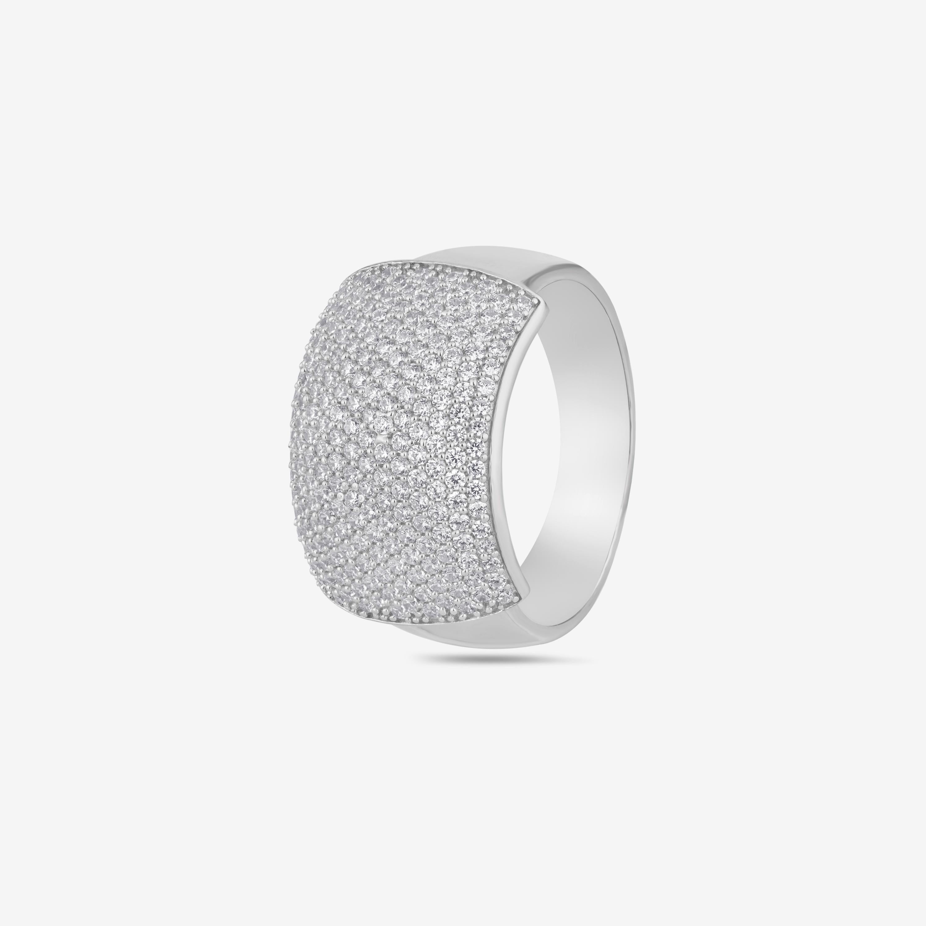 Luxury Diamond Dome Ring for Men in Sterling 925 Silver