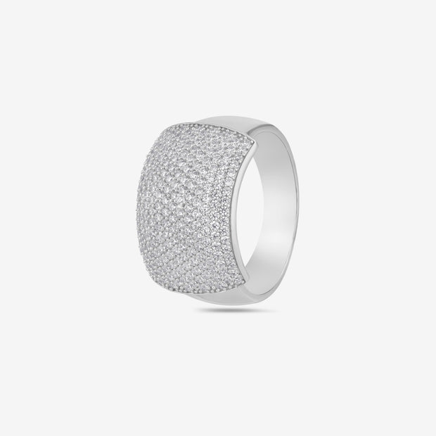 Luxury Diamond Dome Ring for Men in Sterling 925 Silver