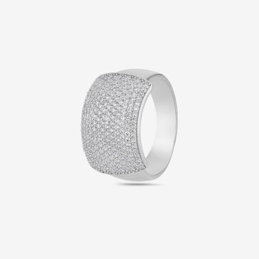 Luxury Diamond Dome Ring for Men in Sterling 925 Silver