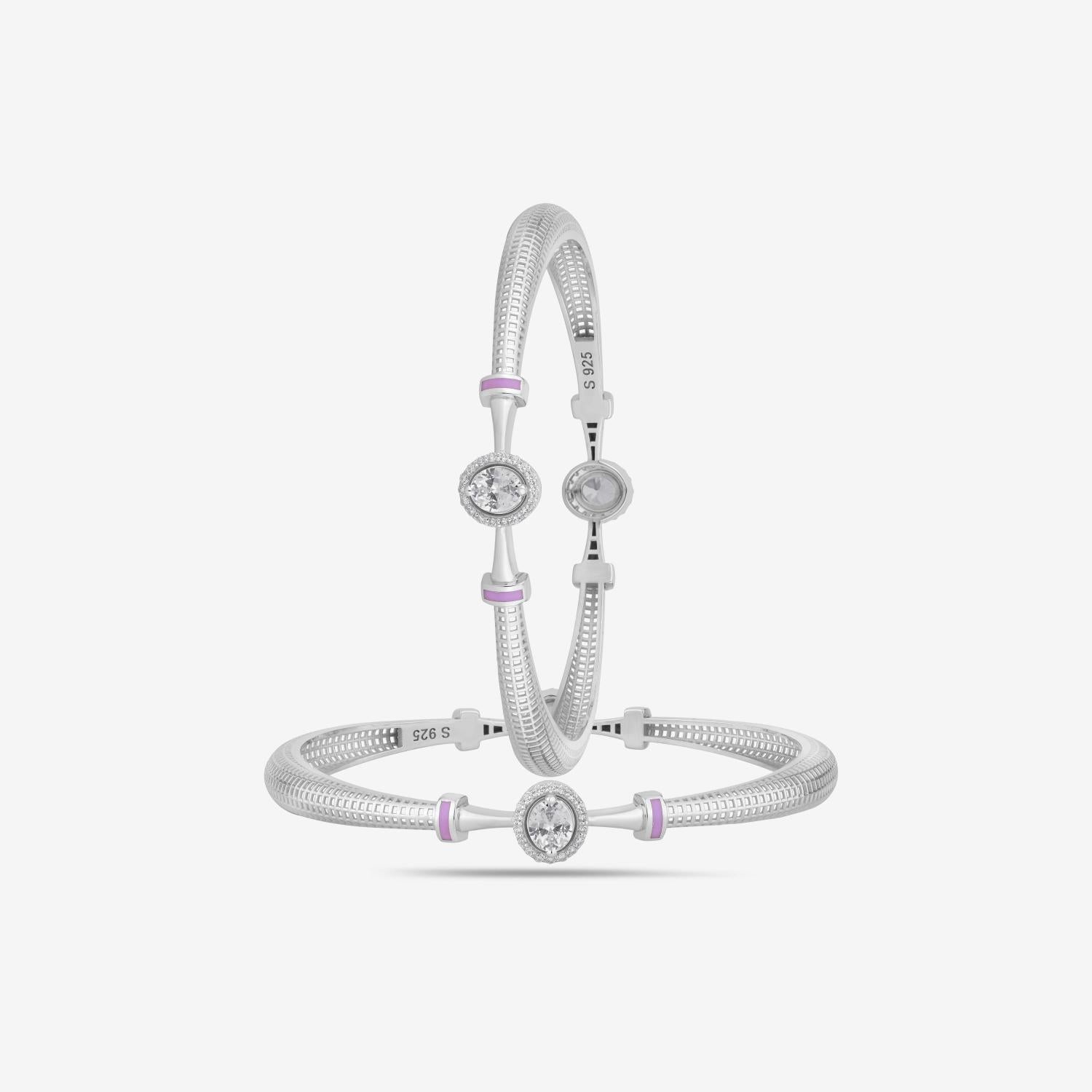 Aura Sparkle 925 Silver Mesh Bangle for Women