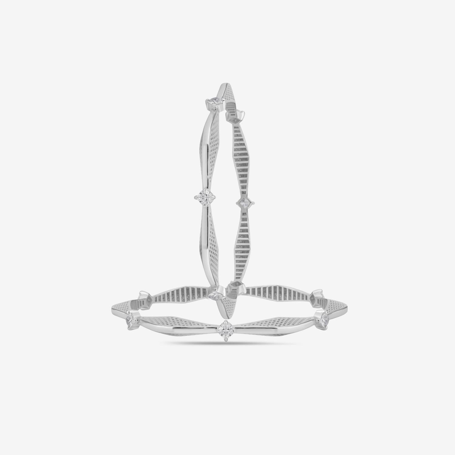 Ethereal Sparkle Diamond-Look Sterling 925 Silver Bangle for Women